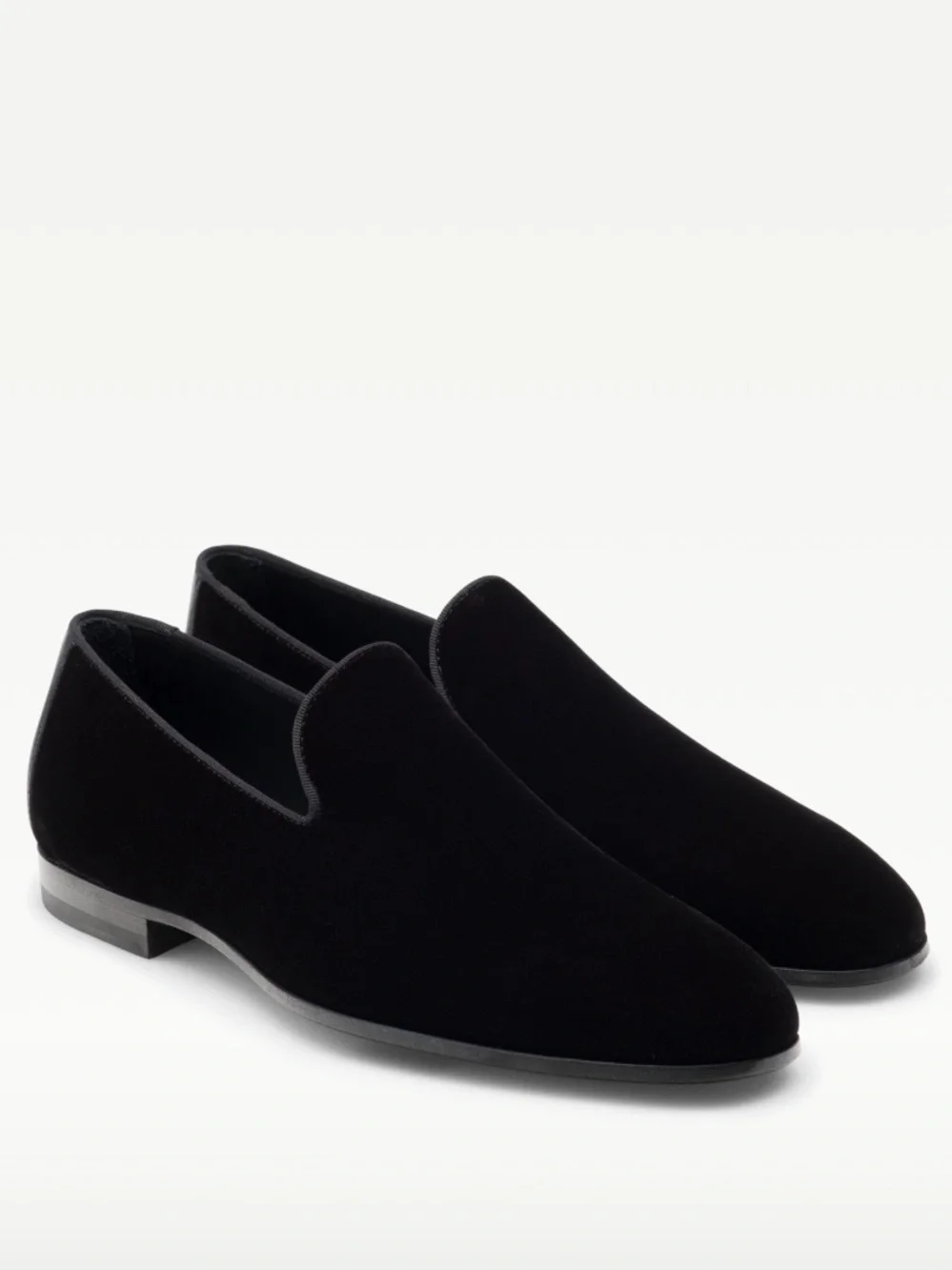 Magnanni Black Velvet Slip-On Loafers